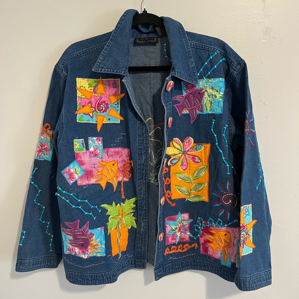 Vintage Embroidered Jean Jacket